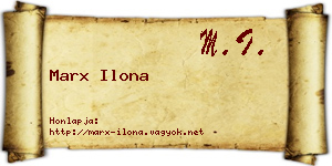 Marx Ilona névjegykártya